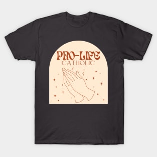 pro-life Catholic trendy neutral boho aesthetic- march for life T-Shirt